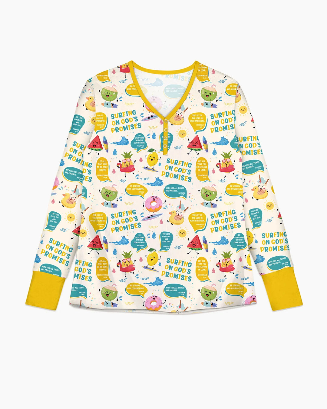Summer Fruits Surfing On God's Promises Bamboo Women Pajama Set