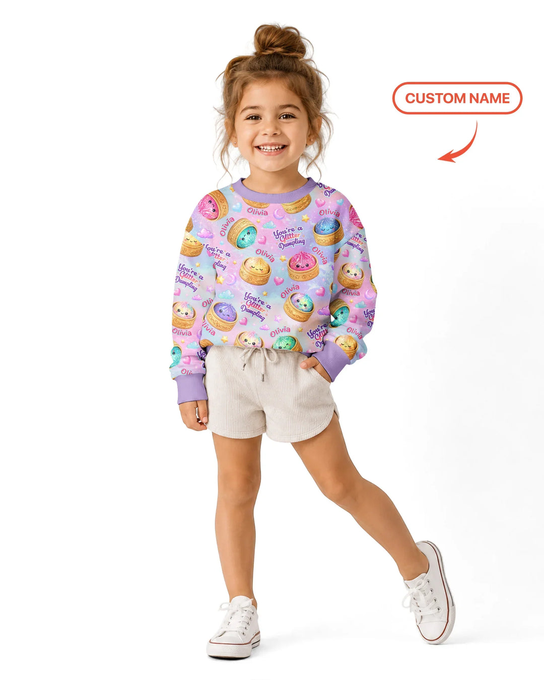 Custom Name You're A Glitter Dumpling Bamboo Crewneck Sweatshirt