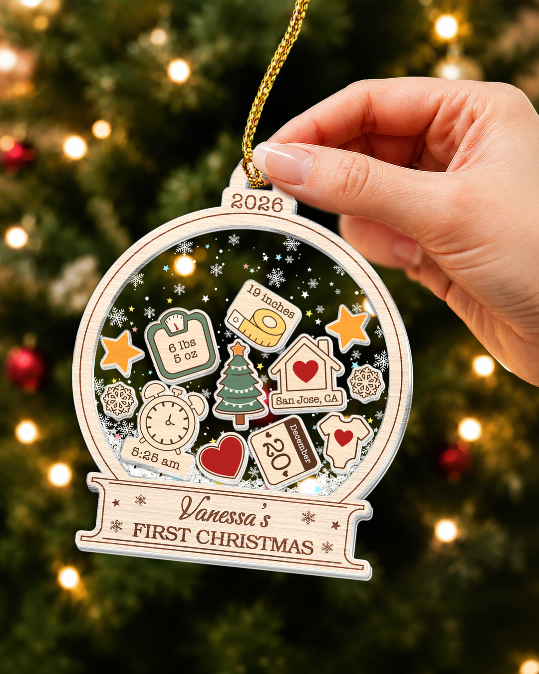 Baby's First Christmas Shaker Ornament 2026