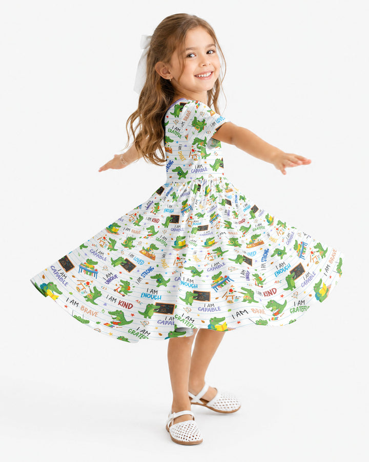 Brave Gator Days Bamboo Twirl Dress