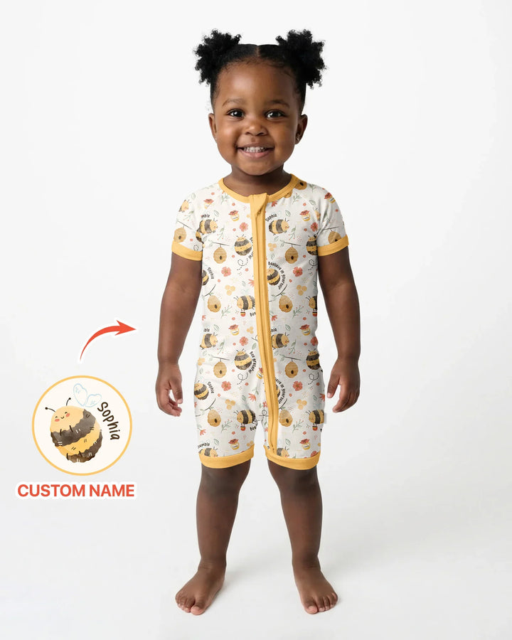 Bee Kind Custom Name Bamboo Shorty Zippy
