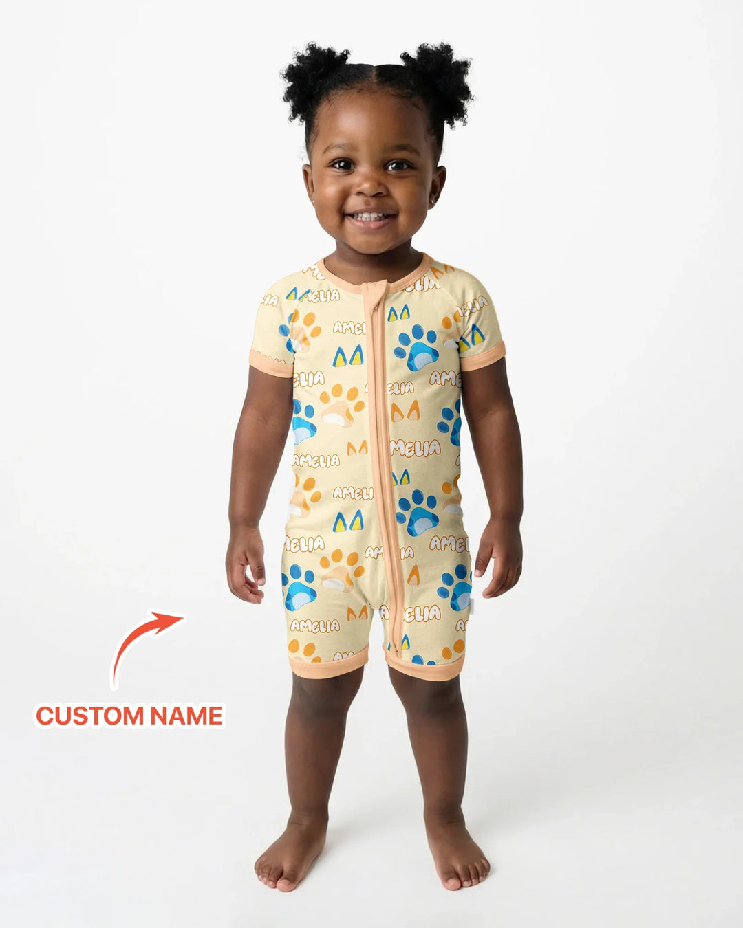 Custom Name Favourite Blue Dog Family Matching Bamboo Shorty Zippy