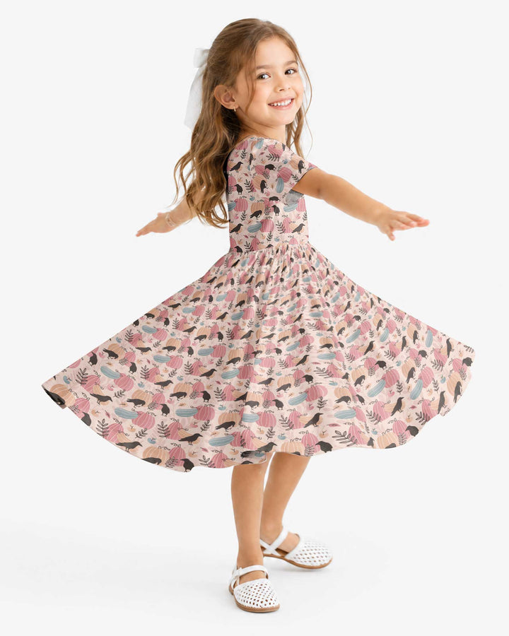 Pastel Pumpkin Patch Bamboo Twirl Dress