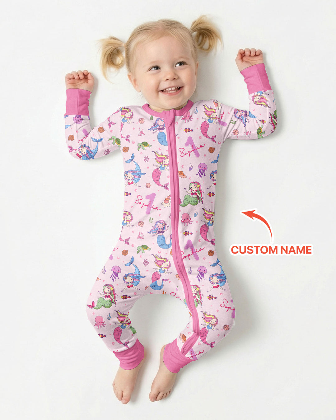 Custom Name Birthday Mermaid Bamboo Convertible Zippy