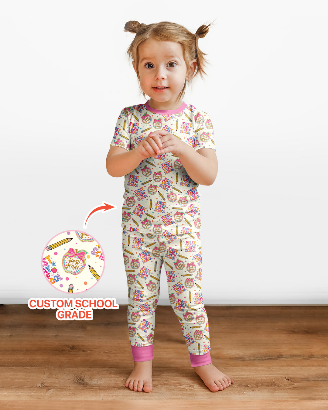 CUSTOM Template Bamboo Two Piece Short Sleeve Pyjamas Set
