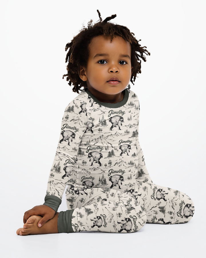 Template Bamboo Two Piece Long Sleeve Pyjamas Set