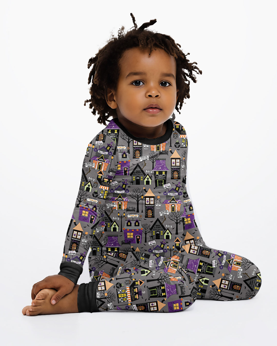 Halloween Hometown Bamboo Two Piece Long Sleeve Pajama Set