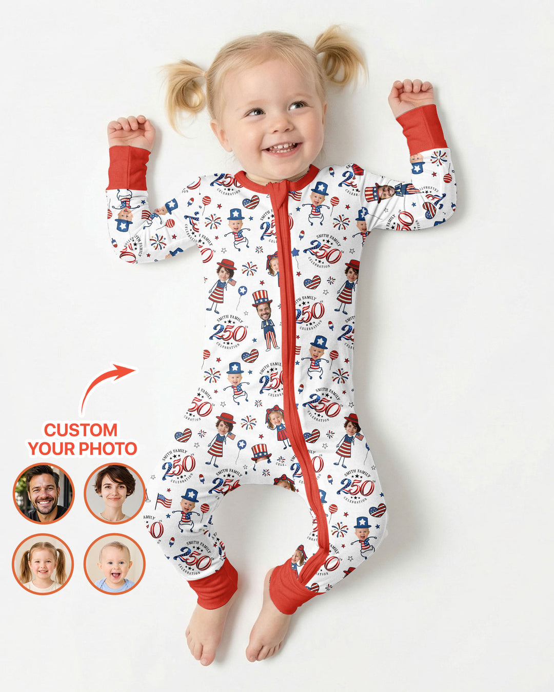 Custom Photo Smith Family Celebration Bamboo Convertible Zippy