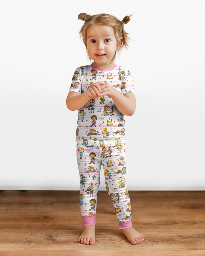School Days Adventure Bamboo Two Piece Short Sleeve Pajama Set