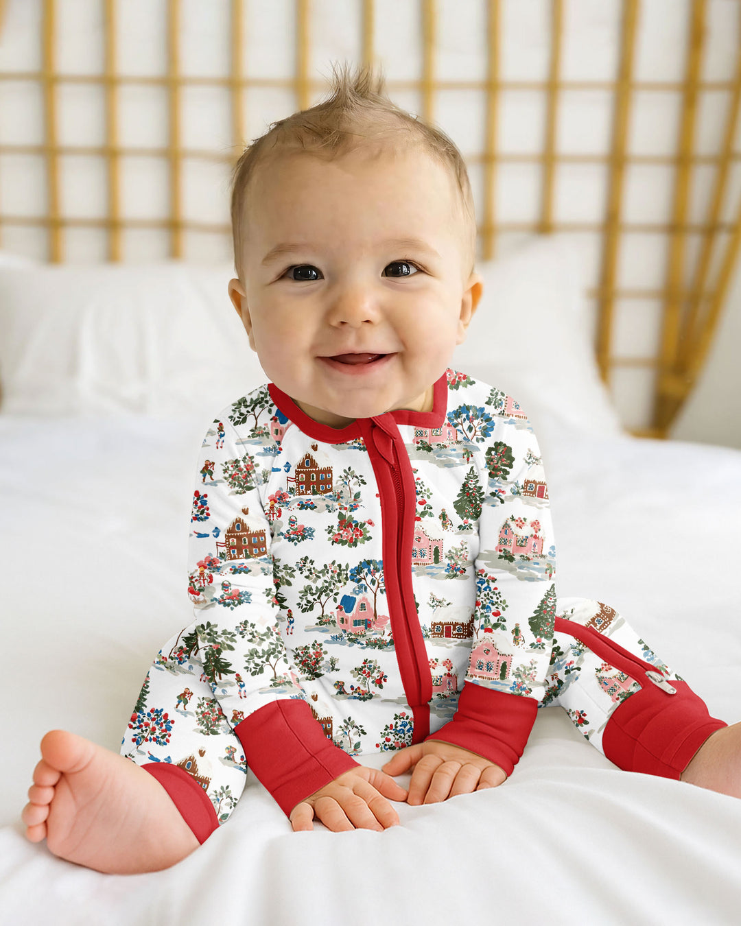 Christmas Village Winter Holiday Bamboo Convertible Zippy