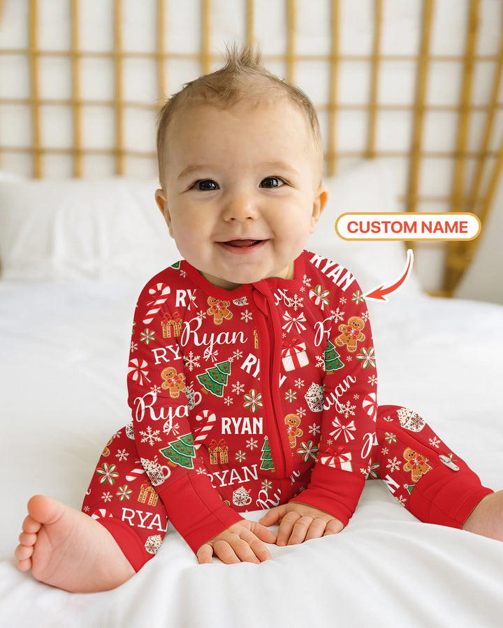 Merry Christmas Custom Name Bamboo Convertible Zippy