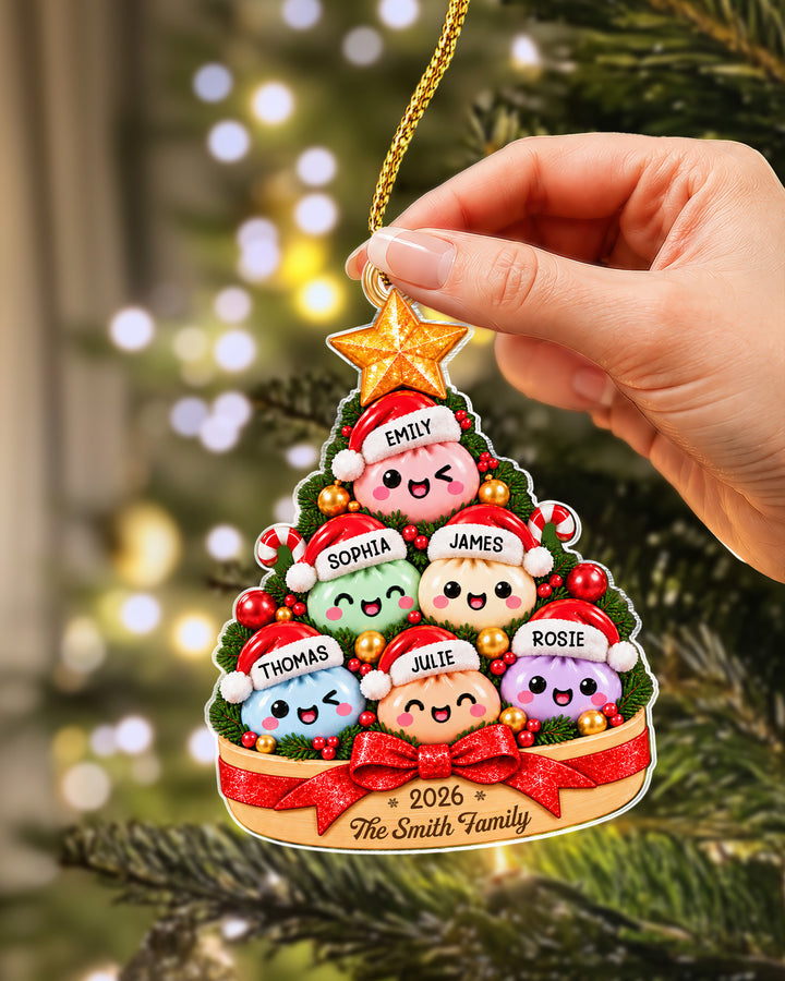 We Are Dumpling Family Personalized 1-Side Photo Acrylic Ornament