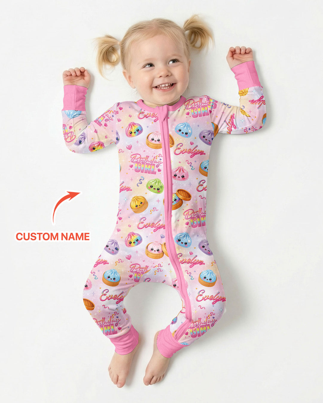 Birthday Girl Glitter Dumpling Bamboo Convertible Zippy