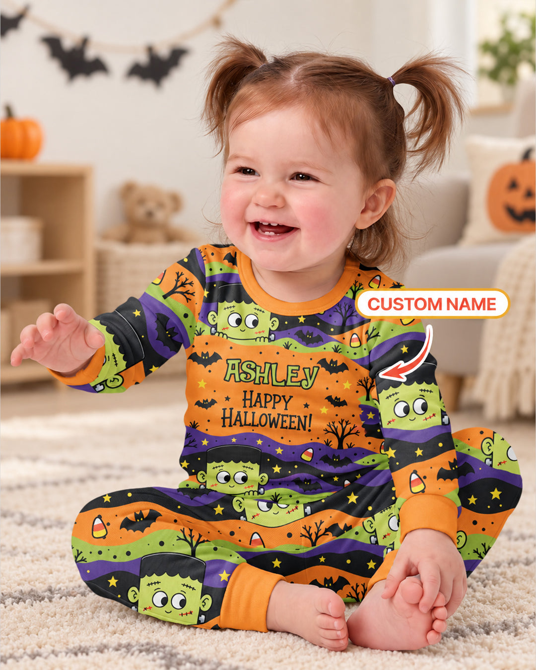 Eek Halloween Bamboo Two Piece Long Sleeve Pajama Set