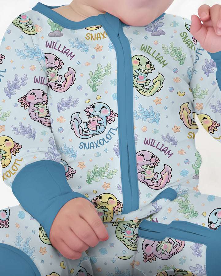 Snaxolotl Custom Name Bamboo Convertible Zippy