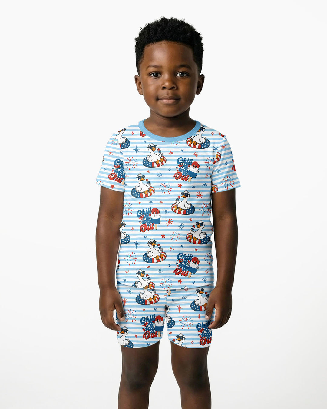 Chill the Fourth Out Bamboo Two Piece Short Sleeve Shorts Pajama Set