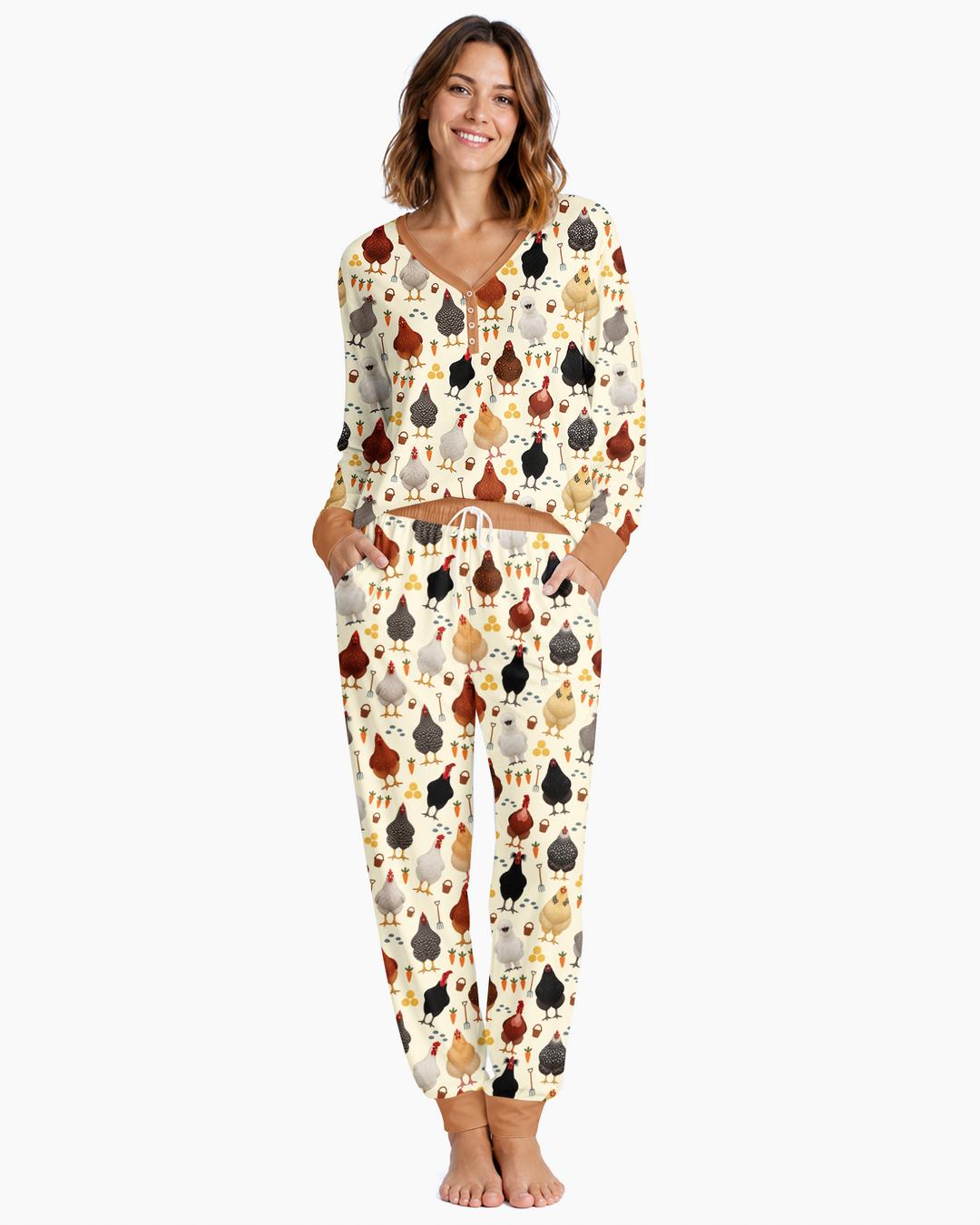 Little Chicken Farmer Bamboo Women Pajama Set