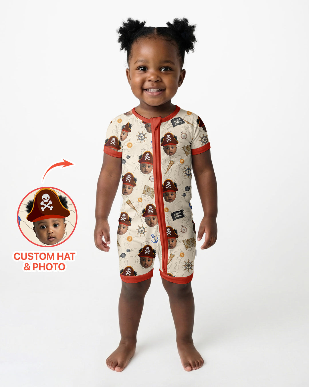 Custom Photo Treasure Map Adventures Family Matching Bamboo Shorty Zippy