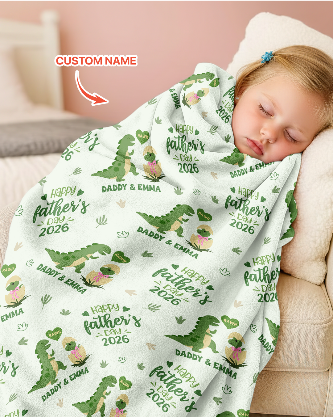 Custom Name Fathers Day 2026 Bamboo Blanket