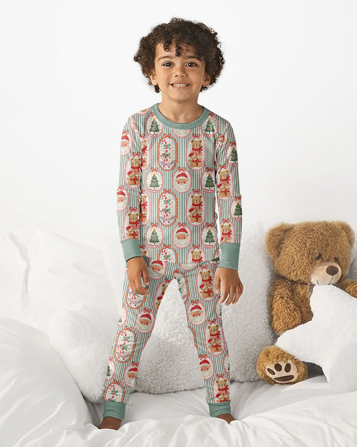 Vintage Christmas Keepsakes Bamboo Two Piece Long Sleeve Pajama Set