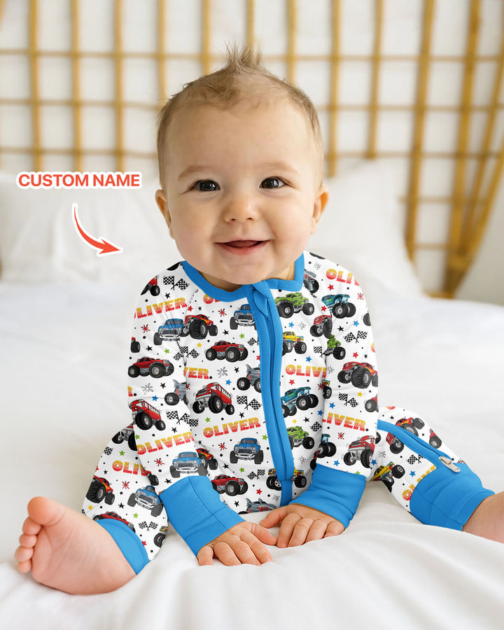 Personalized Monster Trucks Bamboo Convertible Zippy