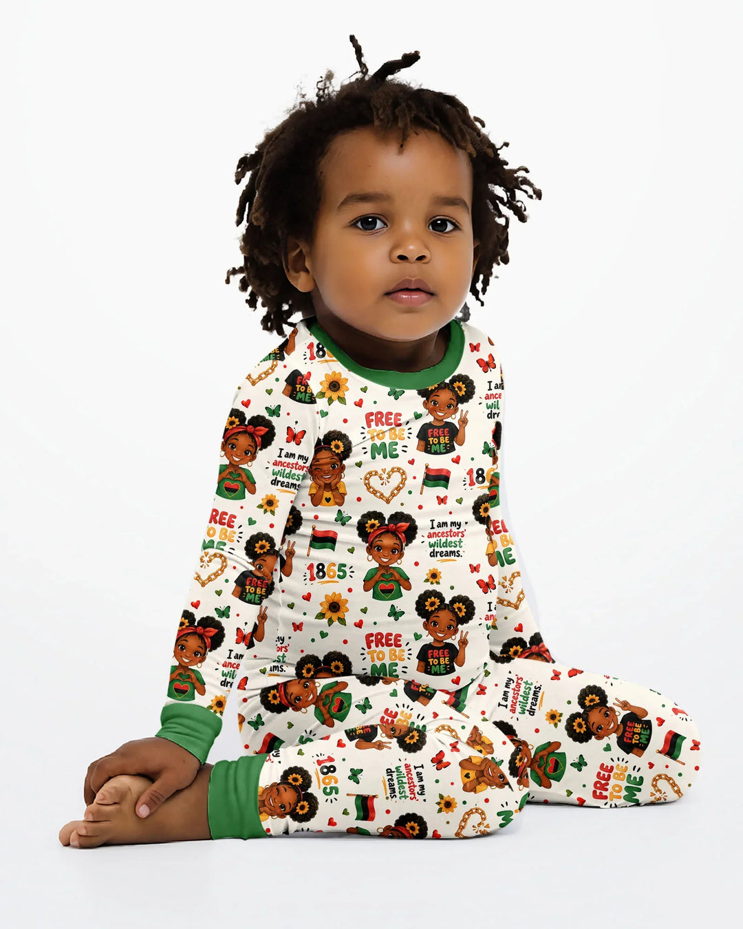 Juneteenth I am My Ancestors' Wildest Dream Bamboo Two Piece Long Sleeve Pajama Set