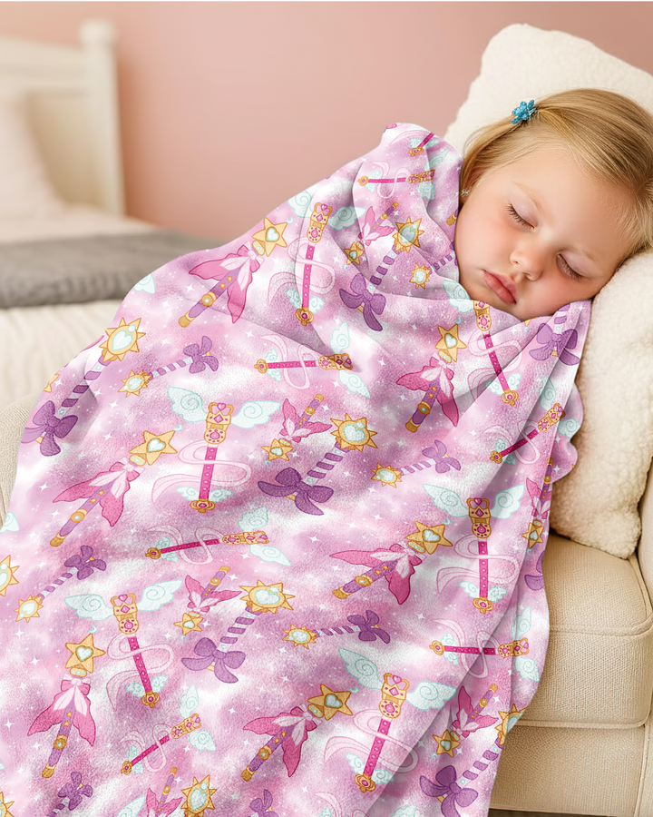 Kawaii Magical Girl Wand Bamboo Blanket