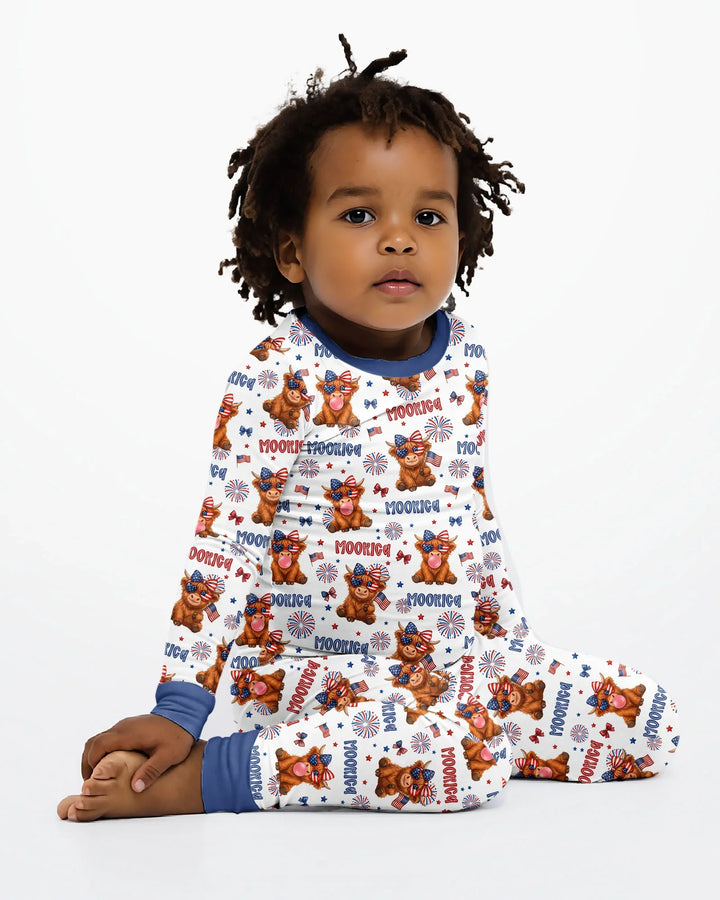 Moo-Rica Cowgirl Bamboo Two Piece Long Sleeve Pajama Set