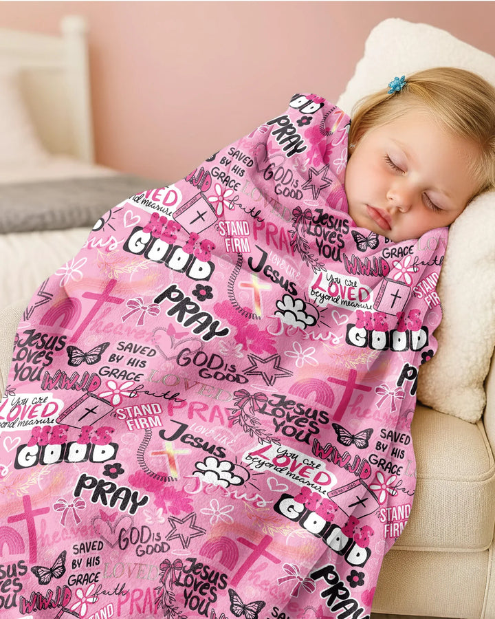 Pink Faith & Grace Bamboo Blanket