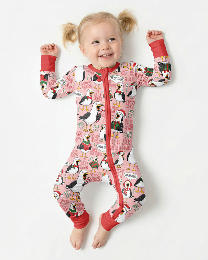 Funny Christmas Seagull Bamboo Convertible Zippy