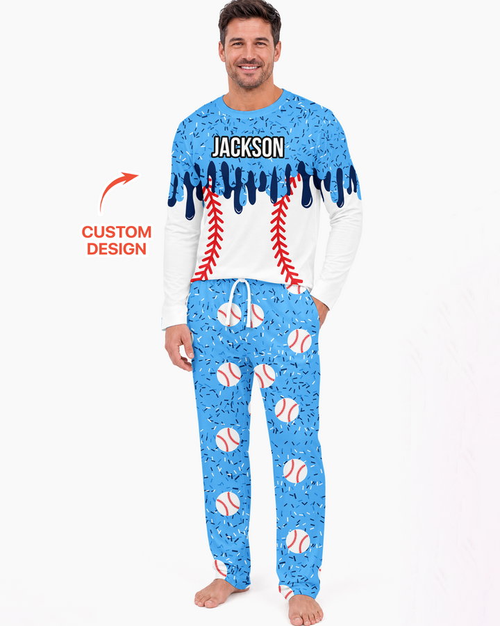 Icecream Drip Scale Bamboo Men's Pajama Set