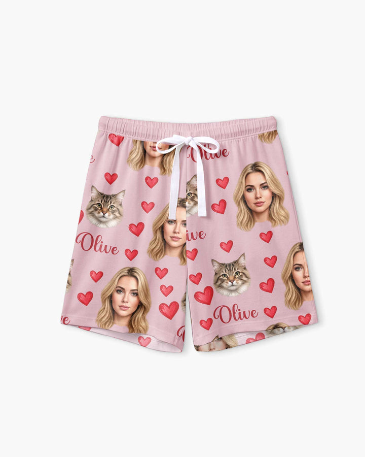 Custom Face Family Matching Bamboo Women Short Sleeve Short Pajama Set