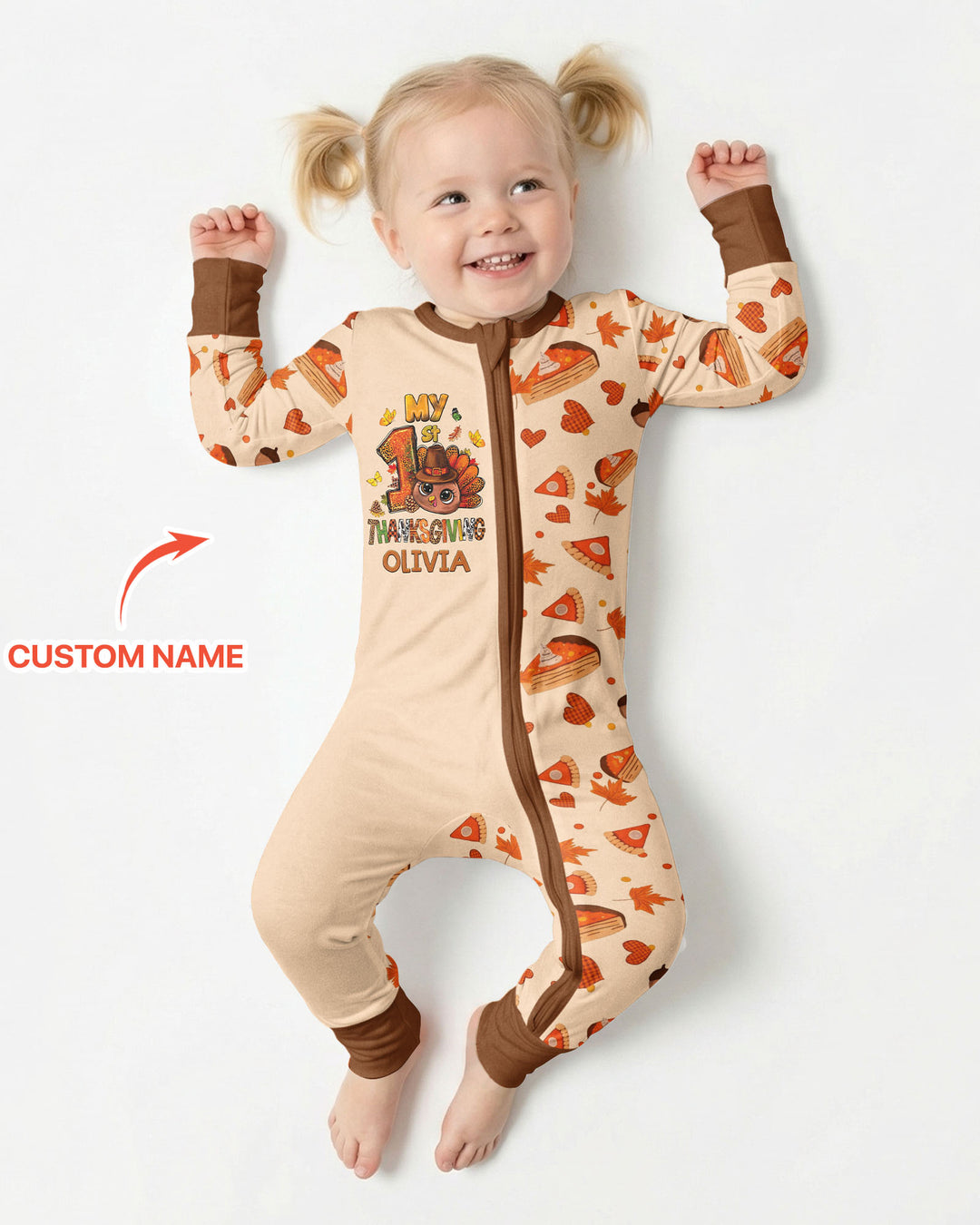 Custom Name My First Thanksgiving Bamboo Convertible Zippy