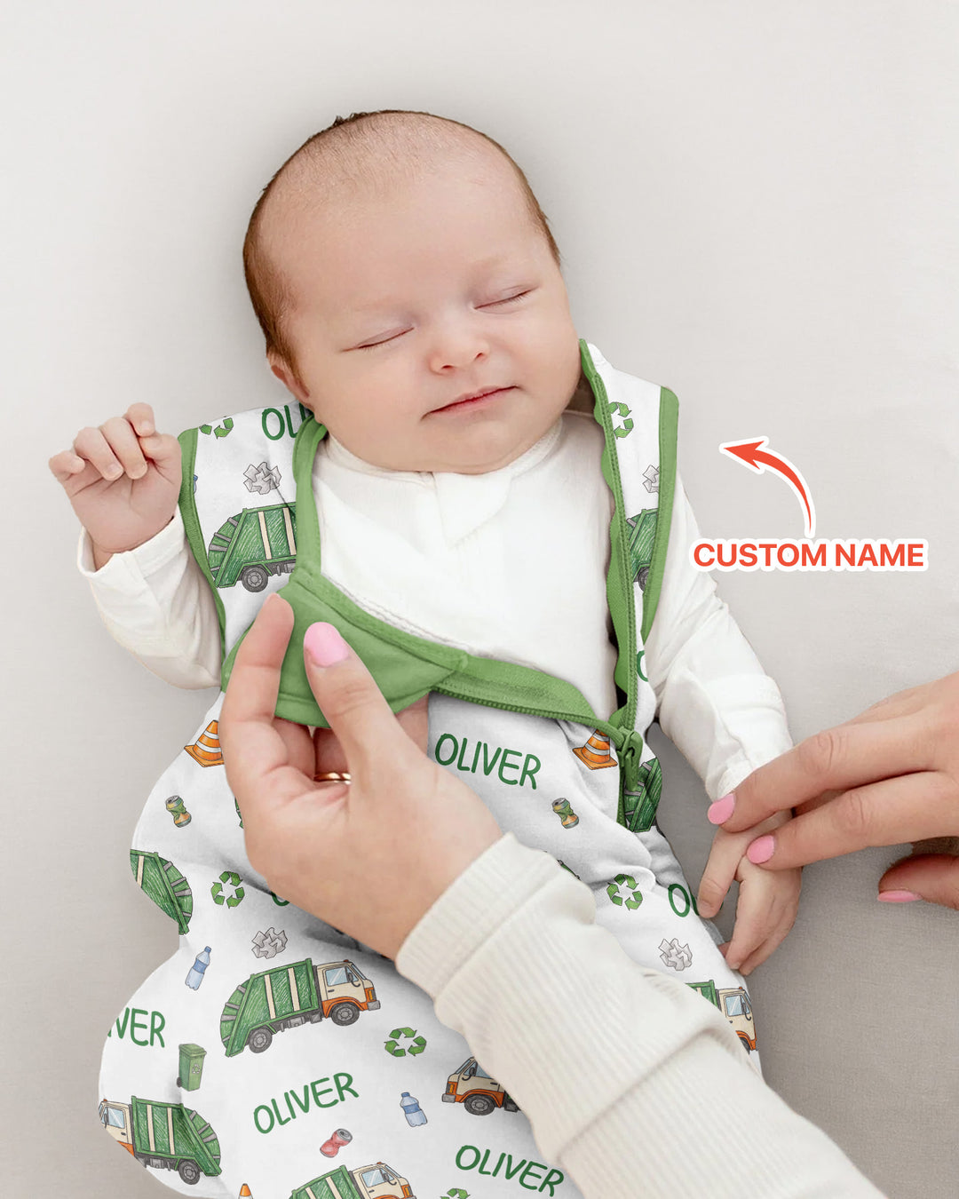Custom Name Garbage Day Bamboo Sleep Bag