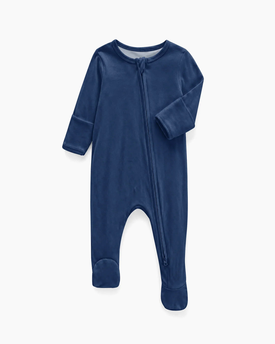Solid Color Bamboo Zippered Footie Romper