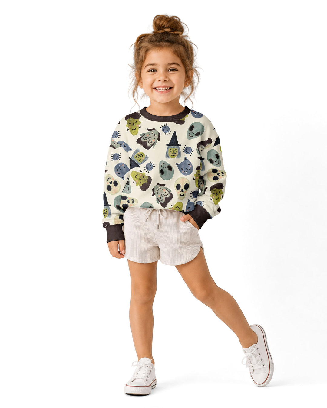 Halloween Face Bamboo Crewneck Sweatshirt