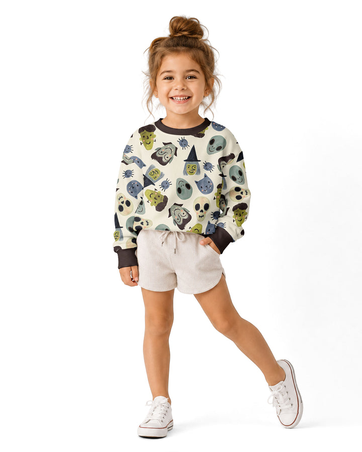 Halloween Face Bamboo Crewneck Sweatshirt