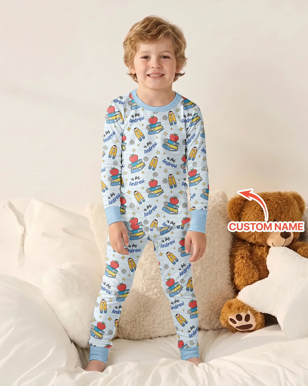 First Day of School Bamboo Two Piece Long Sleeve Pajama Set