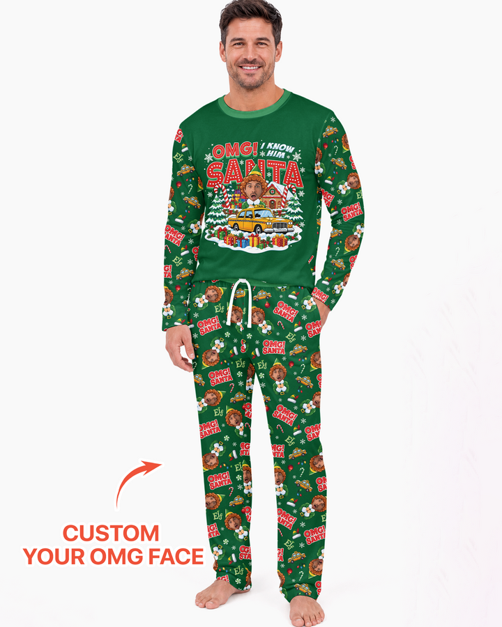 Custom Image OMG Santa Bamboo Men's Pajama Set