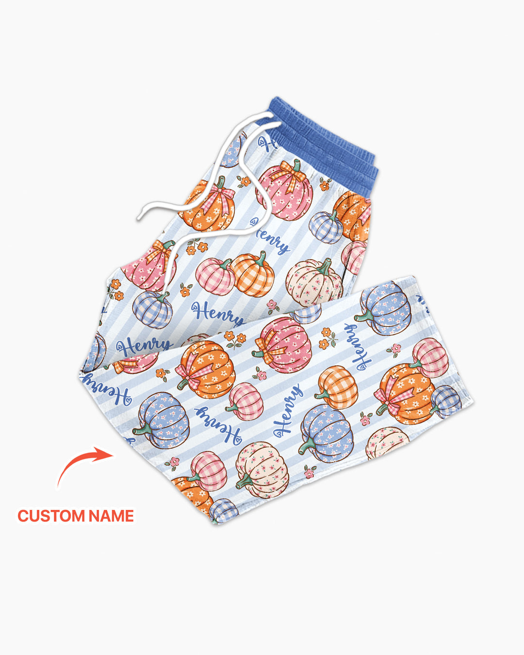 Custom Name Pumpkin Patch Bamboo Men's Pajama Set