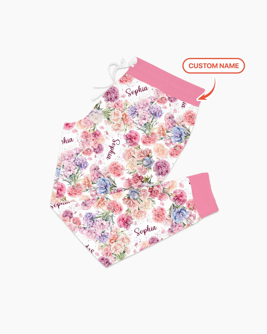 Custom Name Birth Month Flowers Bamboo Women Pajama Set