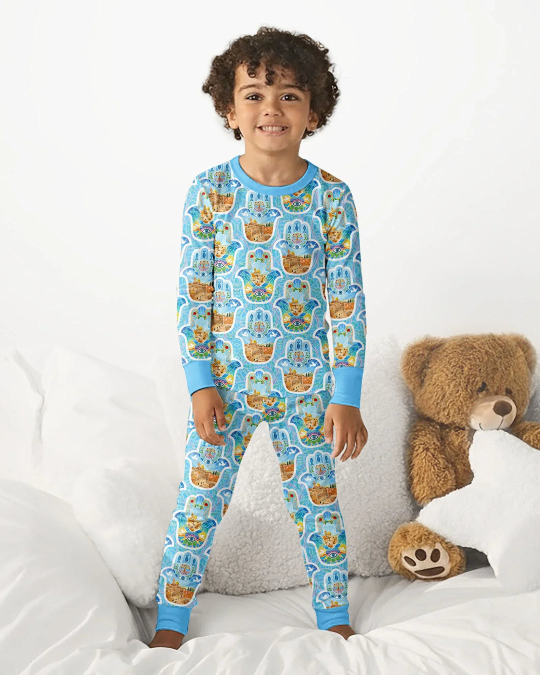 Hamsa Hand Bamboo Two Piece Long Sleeve Pajama Set