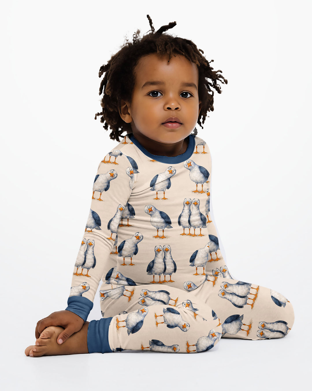 Goofy Seagulls Bamboo Two Piece Long Sleeve Pajama Set