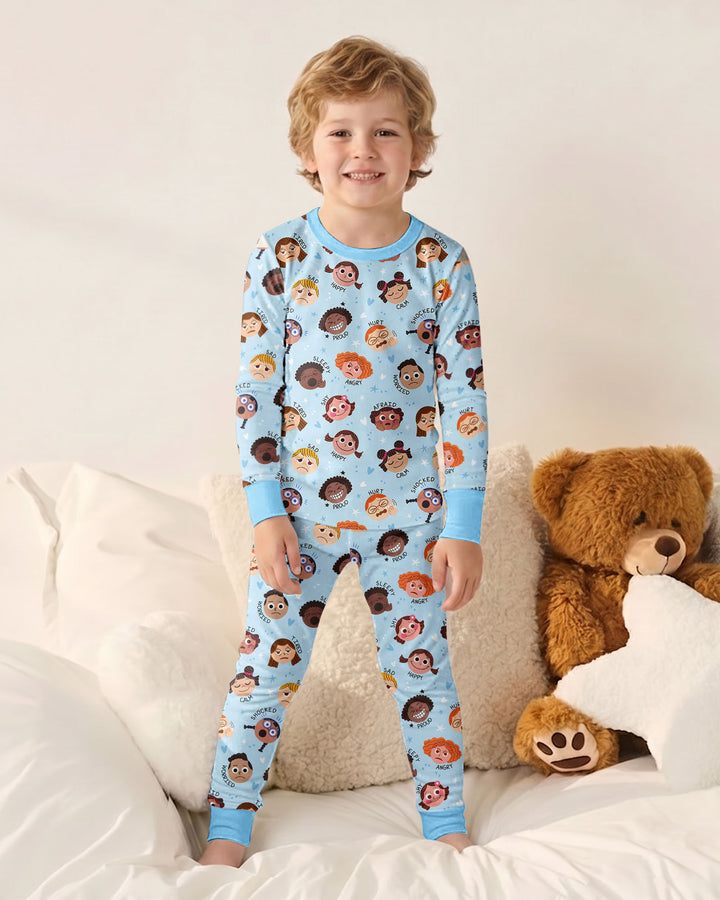 Feelings Vocabulary Bamboo Two Piece Short Sleeve Pajama Set