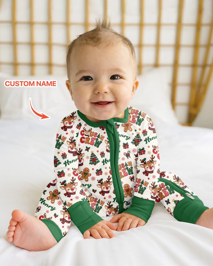 Personalized Christmas Cousin Crew Bamboo Convertible Zippy