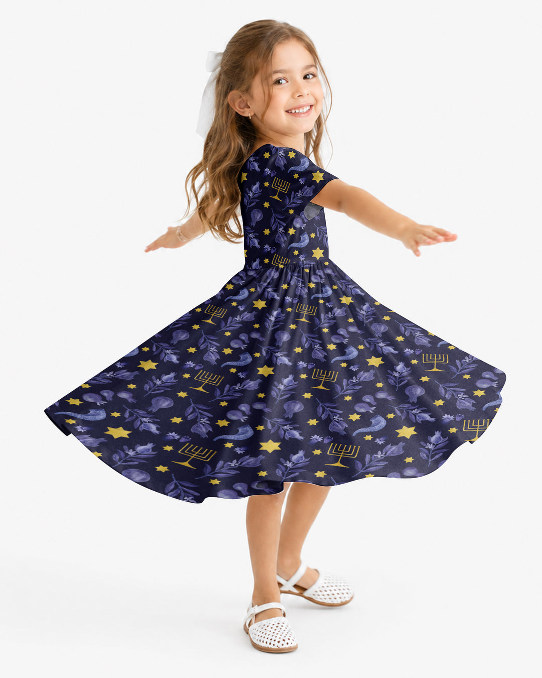 Rosh Hashanah Night Family Matching Bamboo Twirl Dress