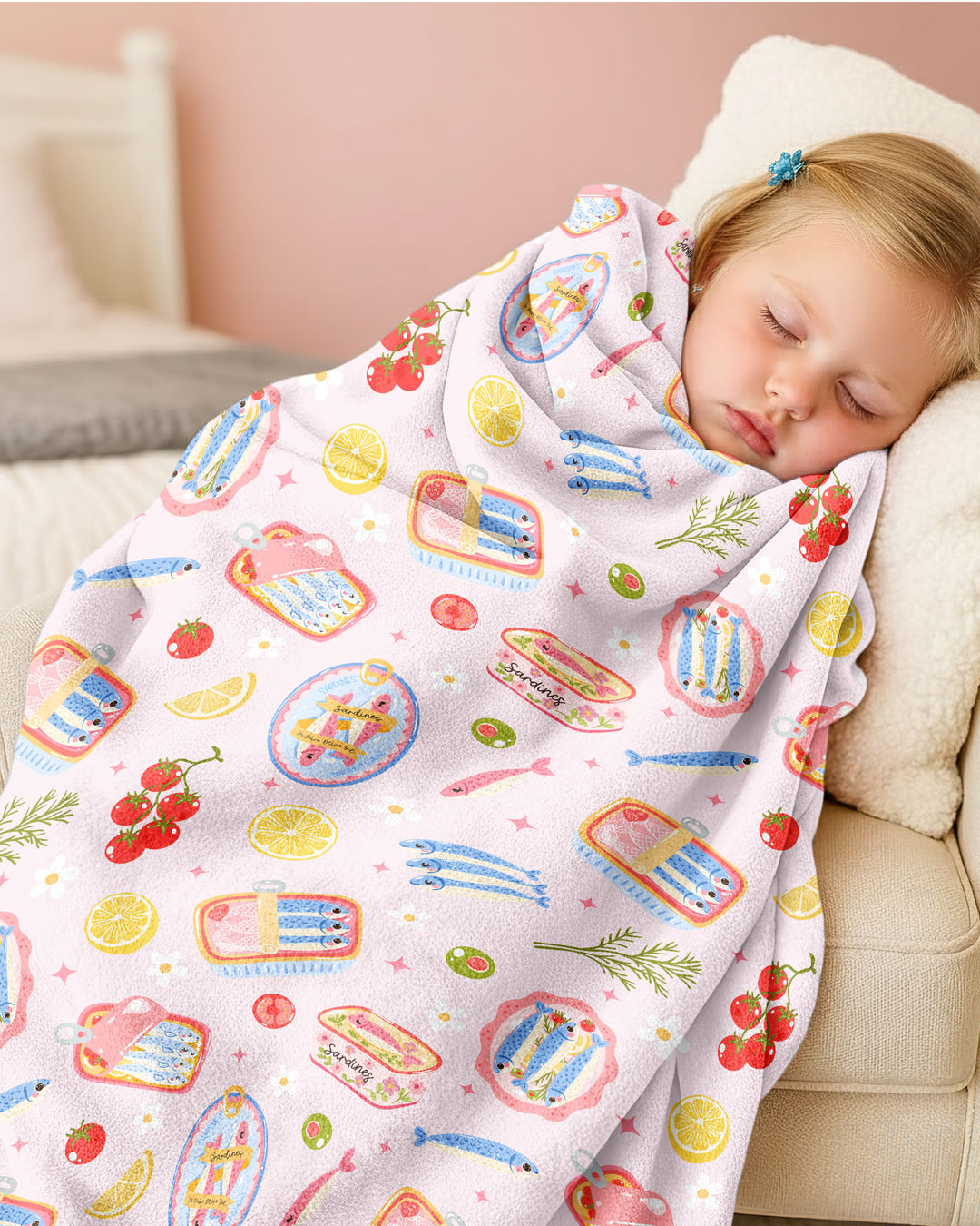 Preppy Sardines Bamboo Blanket