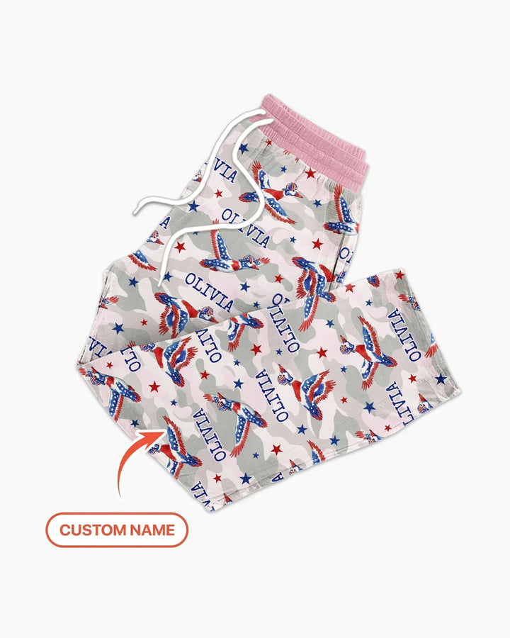 Custom Name America Mallard Duck Family Matching Bamboo Men's Pajama Set
