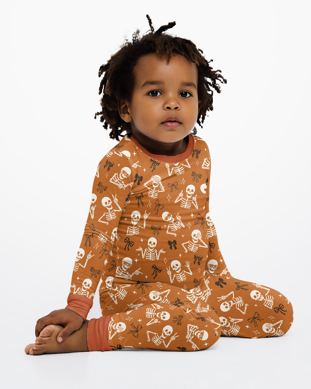 Funny Skeleton Bamboo Two Piece Long Sleeve Pajama Set