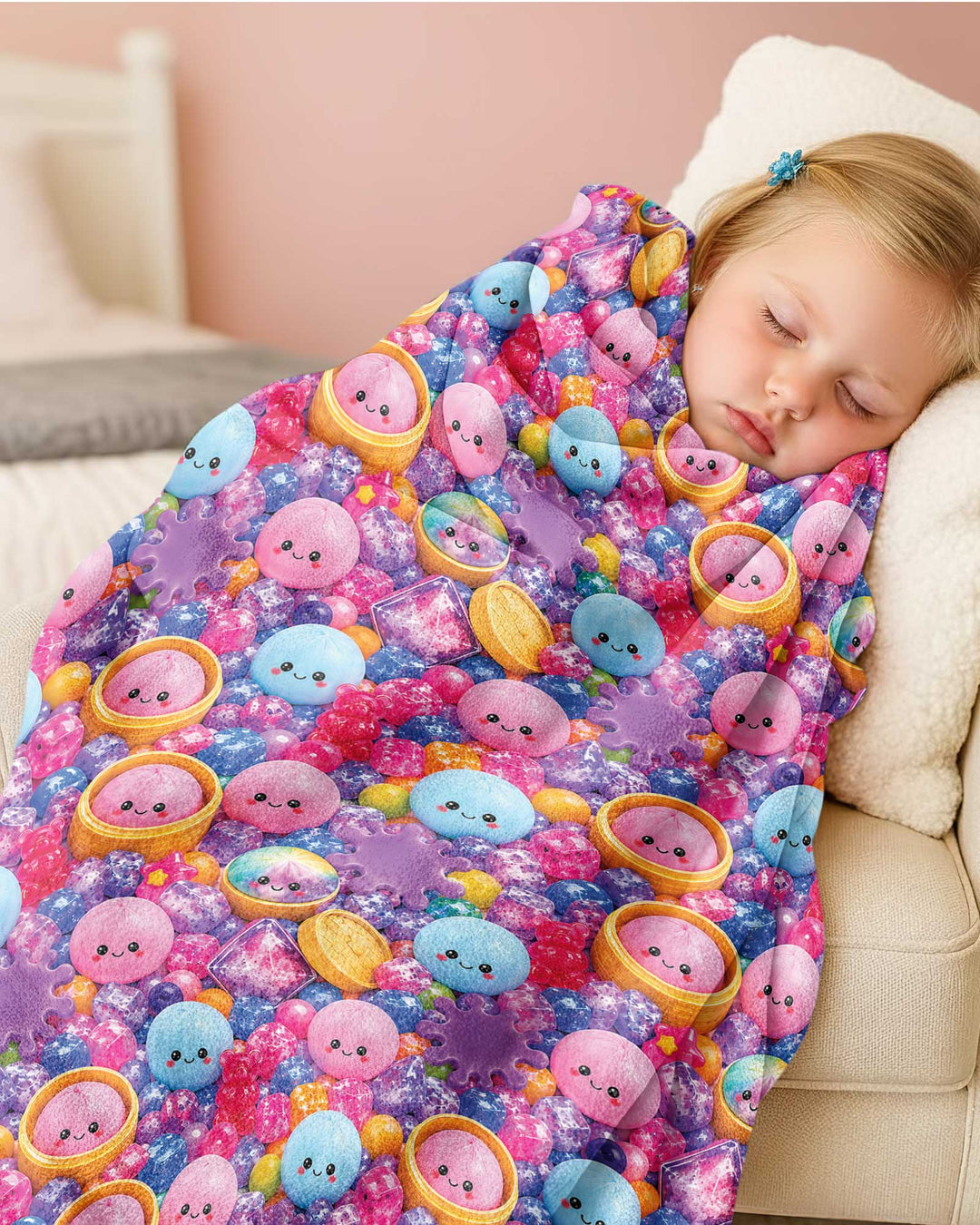 Rainbow Glitter Dumplings Bamboo Blanket